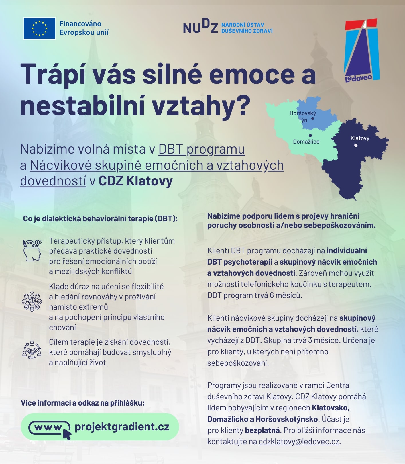 Leták DBT v Klatovech