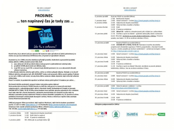 Prosincový program CHRCu